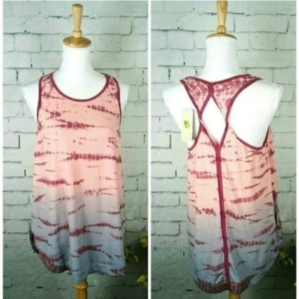 Halcyon Keyhole Back Athletic Tank Top Pink M